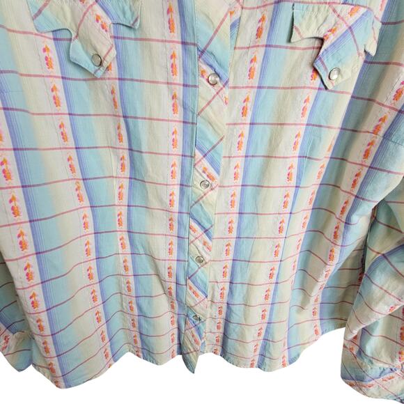 Roper Women's Multicolor Plaid Button Down Shirt - Picture 3 of 8